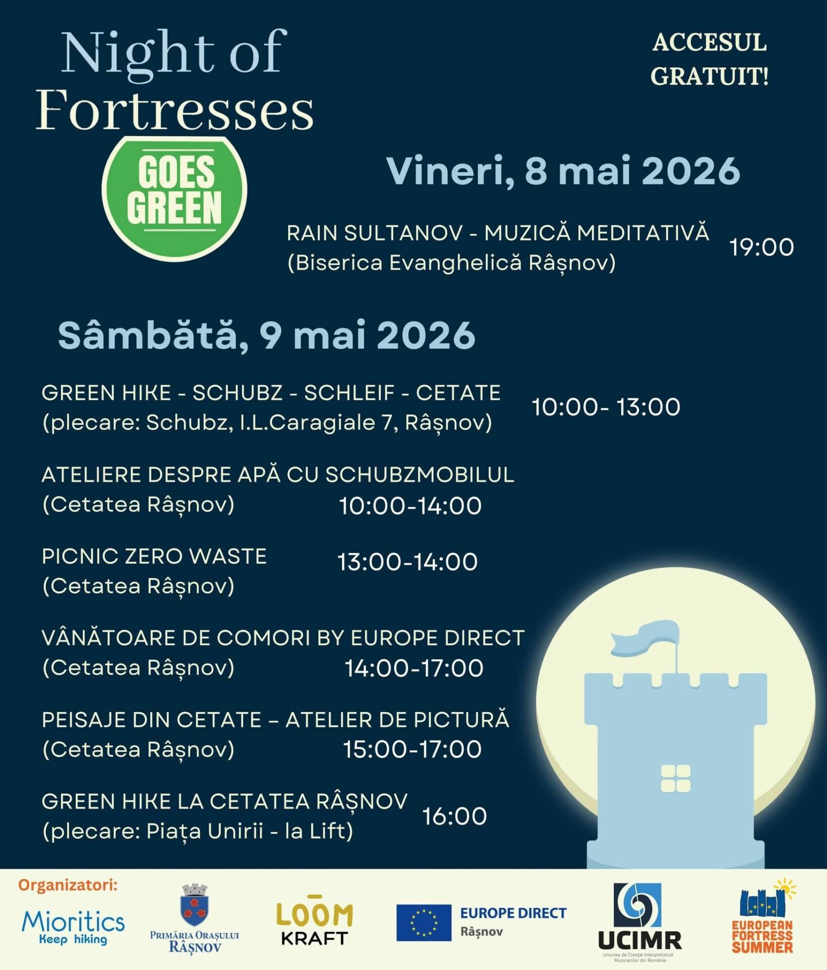 Râșnovul sărbătorește Noaptea Europeană a Cetăților